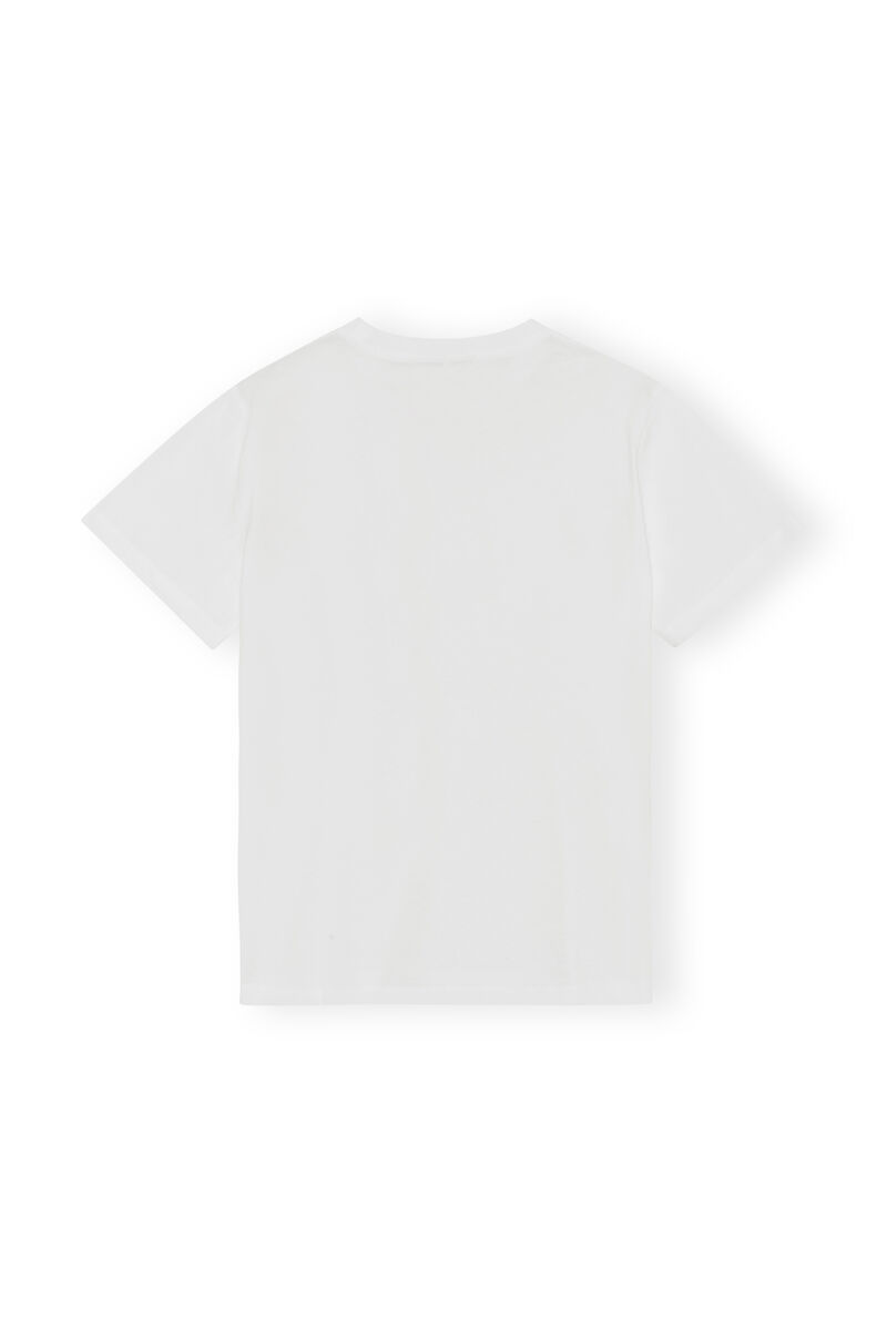Flower T-shirt , Cotton, in colour Bright White - 2 - GANNI