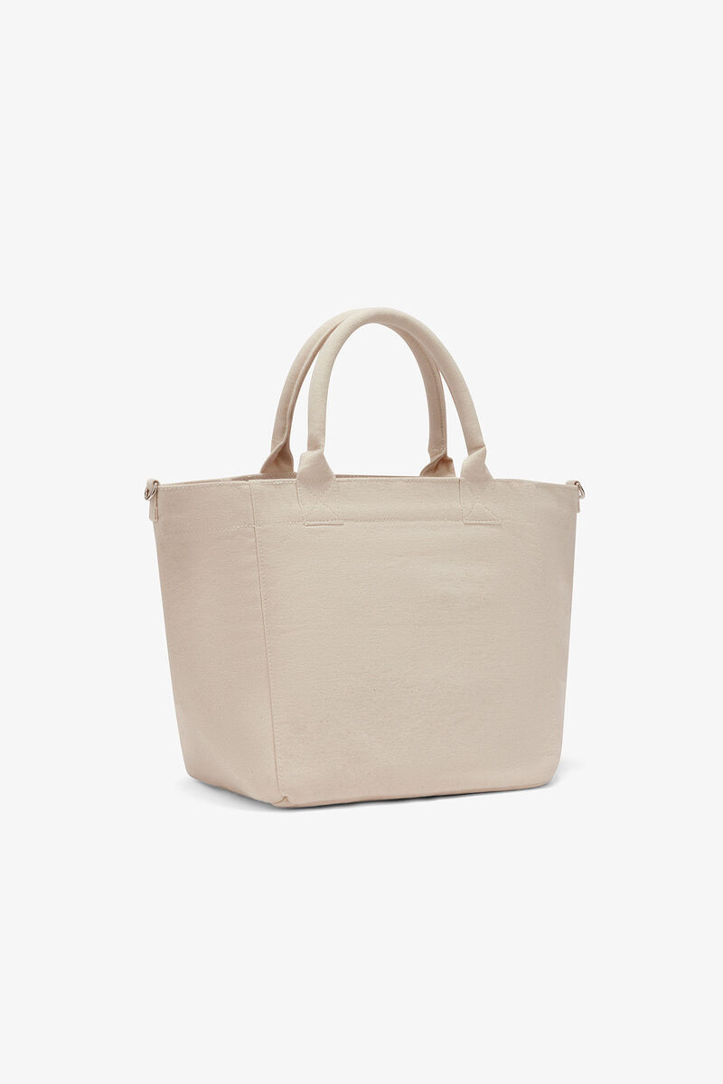 Small Easy Pony Printed Shopper, Recycled Cotton, in colour Egret - 2 - GANNI