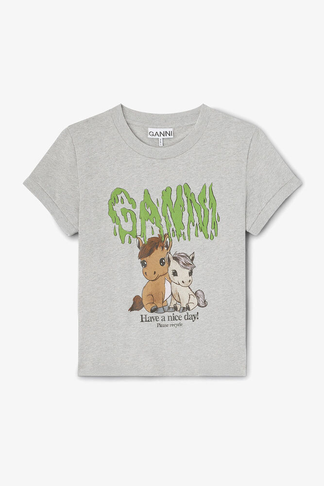 Grey Printed Baby Fit T-shirt, Paloma