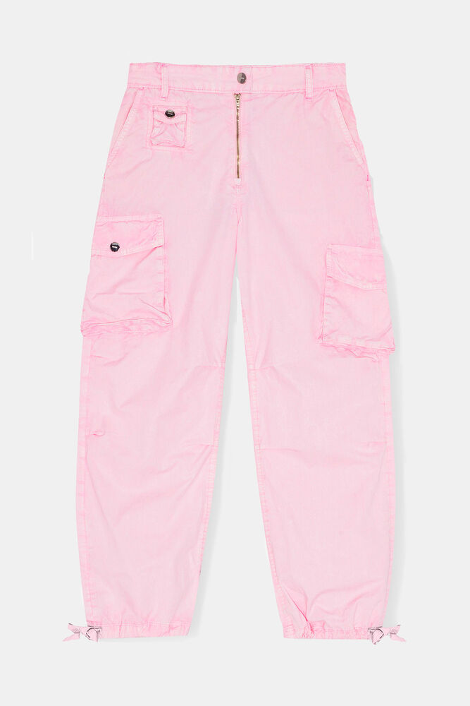 Pants in Pink Washed Cotton Twill, Primrose Pink