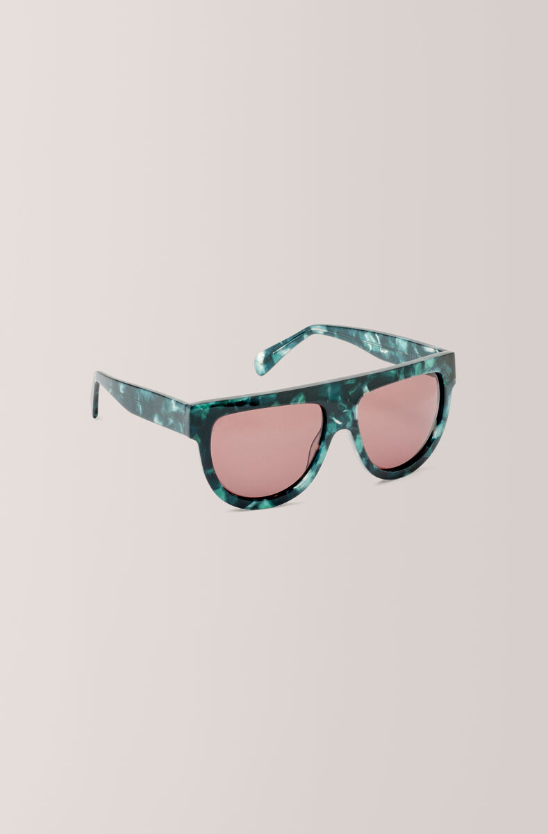 Ines Sunglasses, in colour Verdant Green - 1 - GANNI