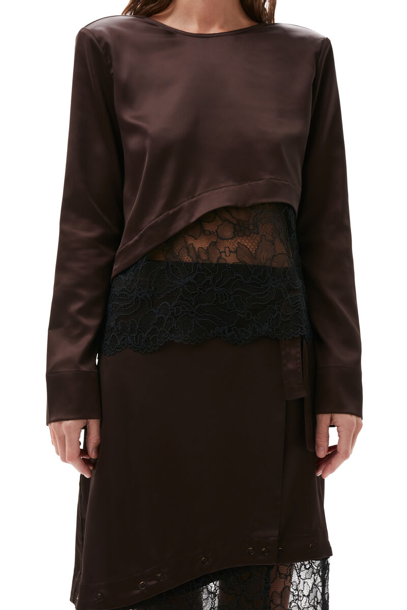 Lace Blouse, in colour Mole - 4 - GANNI