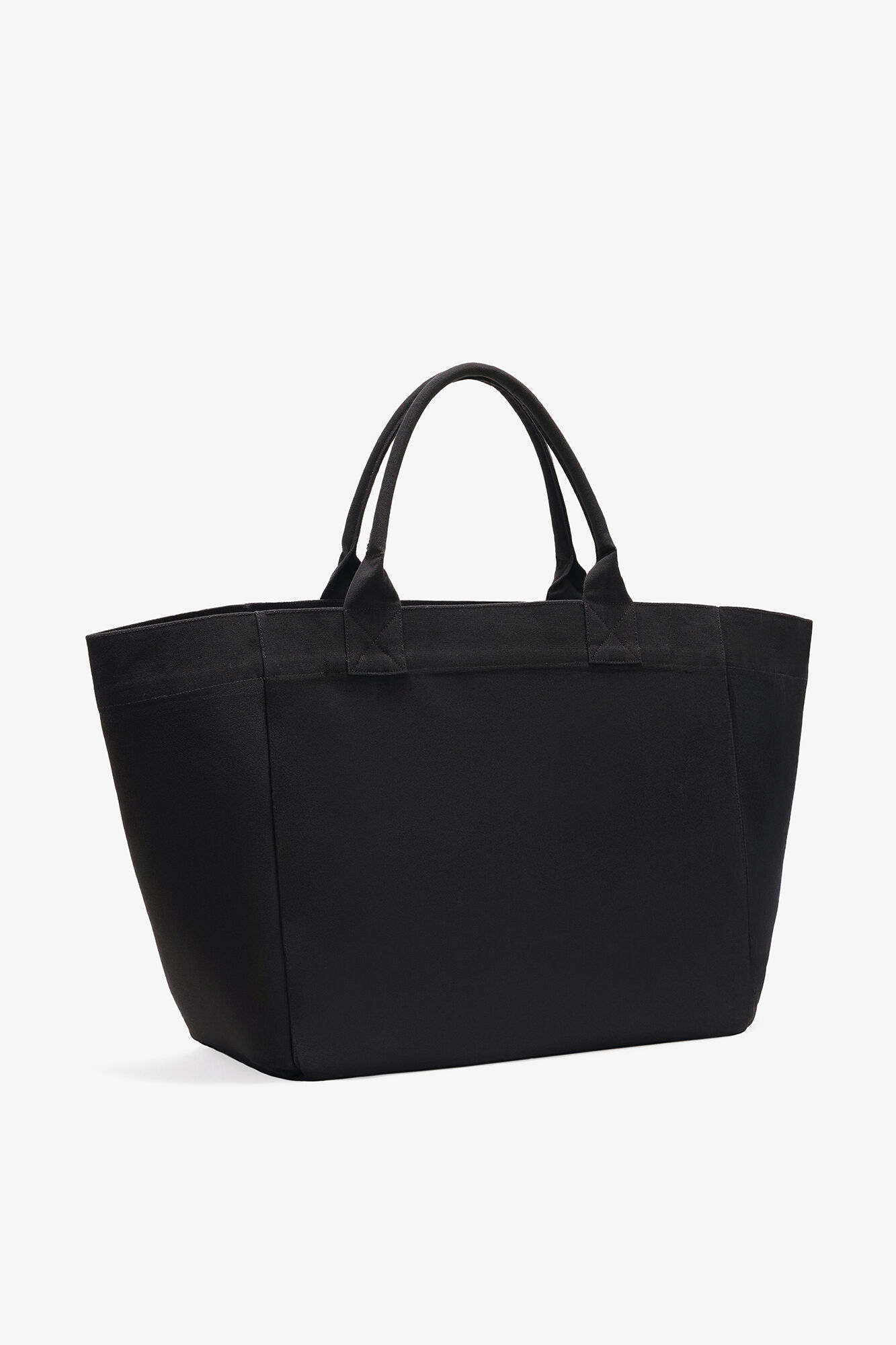 Black Puppy XXL Tote, Recycled Cotton, in colour Phantom - 2 - GANNI