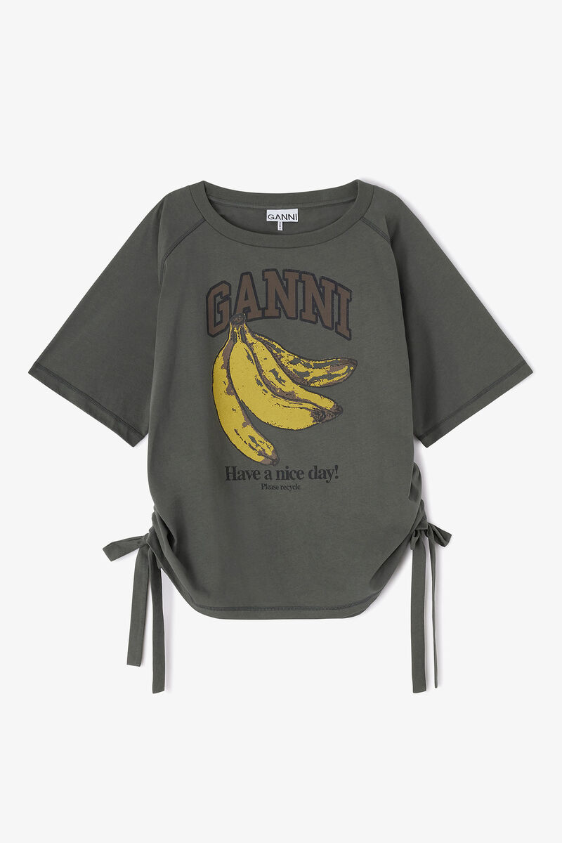 Grey Banana T-shirt, in colour Volcanic Ash - 1 - GANNI