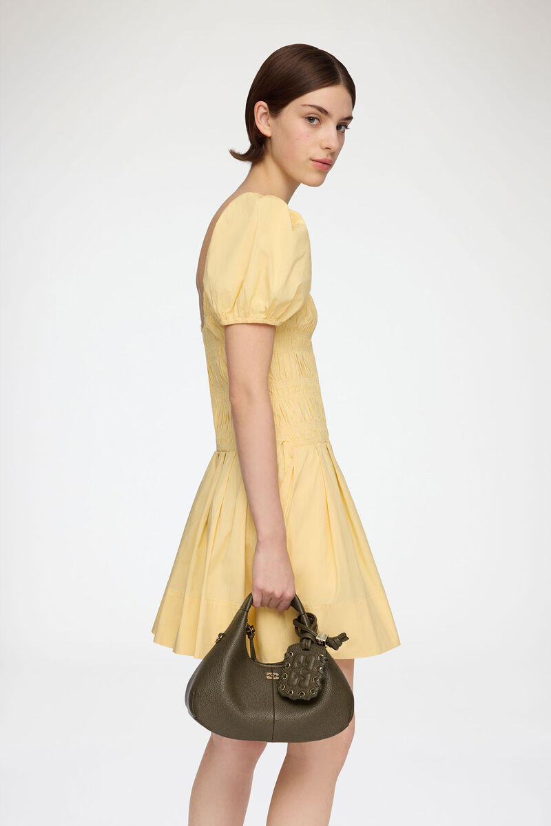 Mini Hobo Bag in Green, Recycled Polyester, in colour Military Olive - 1 - GANNI