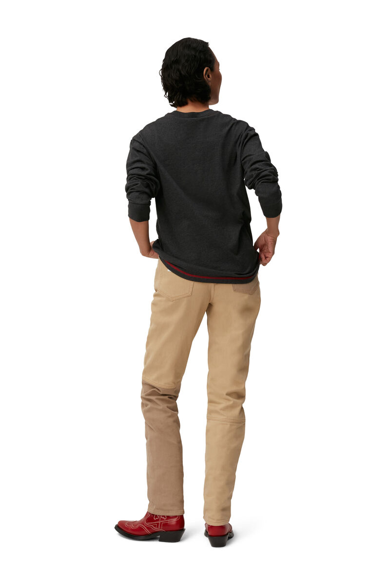 Long Sleeve T-shirt, Cotton, in colour Phantom - 2 - GANNI