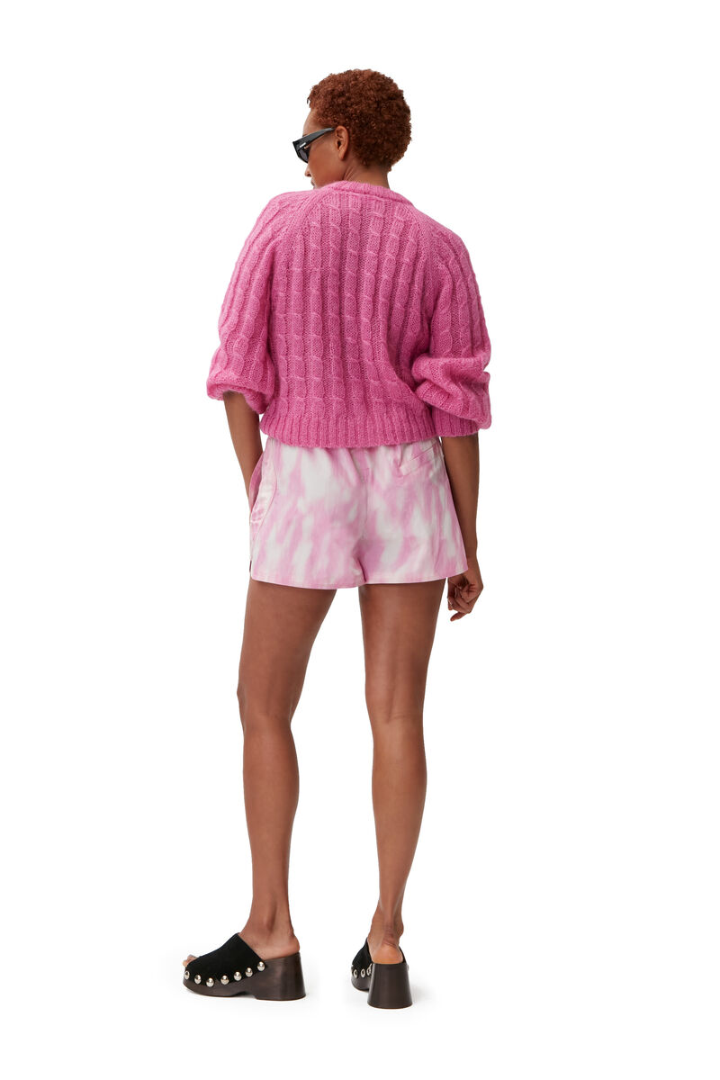 Relaxed Mohair Cardigan, Merino Wool, in colour Phlox Pink - 6 - GANNI