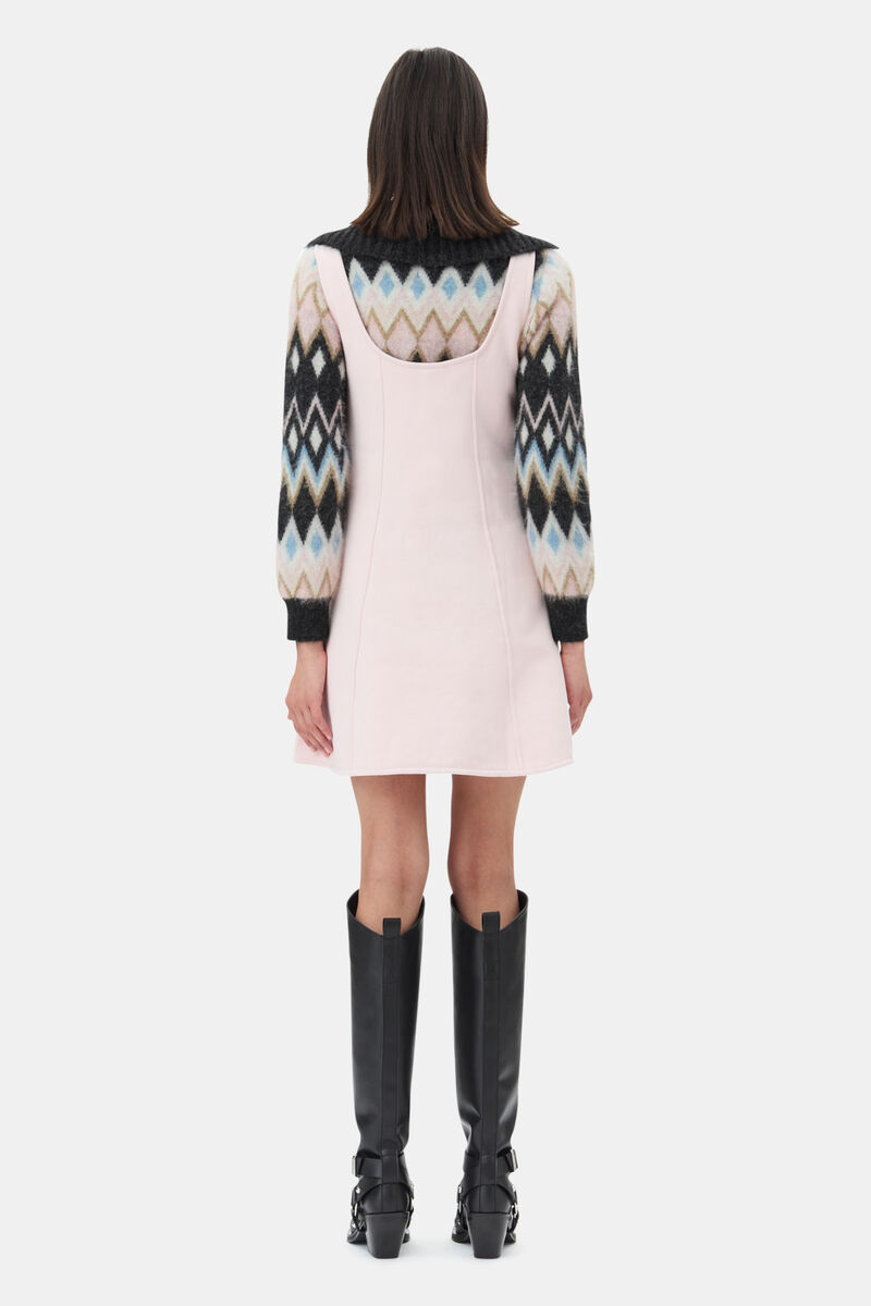 Robe courte rose, Cotton, in colour Chalk Pink - 4 - GANNI