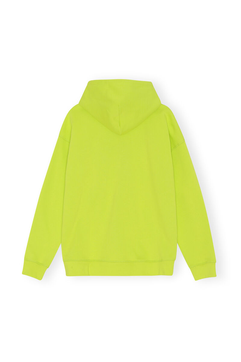 Sweat-shirt zippé oversize, Organic Cotton, in colour Lime Popsicle - 2 - GANNI