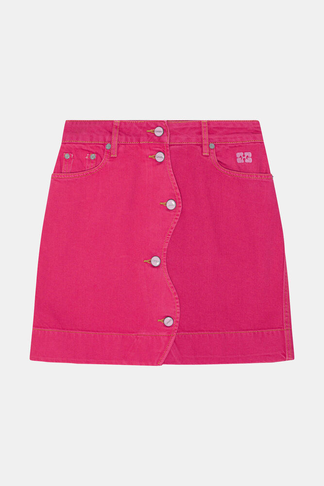 Re-Cut Overdyed Cutline Mini Skirt, Cyclamen