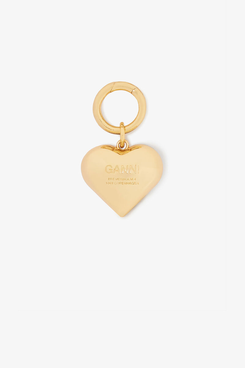Leopard Bou Heart Charm, Acryl, in colour Leopard - 2 - GANNI