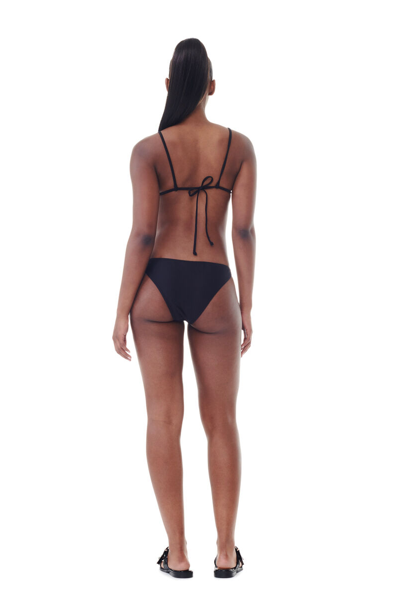 Black String Bikini Top, Nylon, in colour Black - 4 - GANNI