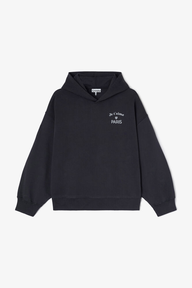 Dark Grey Paris GANNI Club Hoodie, Phantom