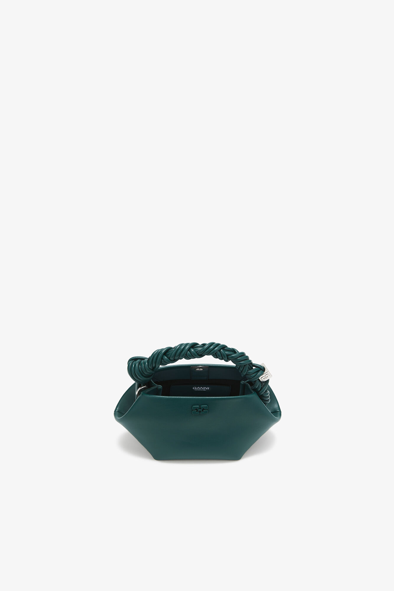 Sac mini vert Bou, Recycled Leather, in colour Dark Green - 3 - GANNI