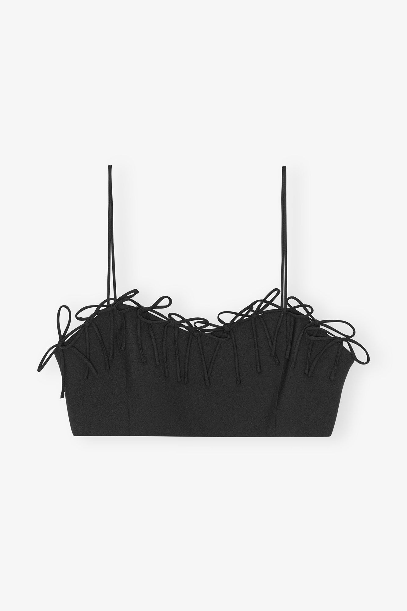 Black Black Drapey Melange Sleeveless Top | GANNI NO