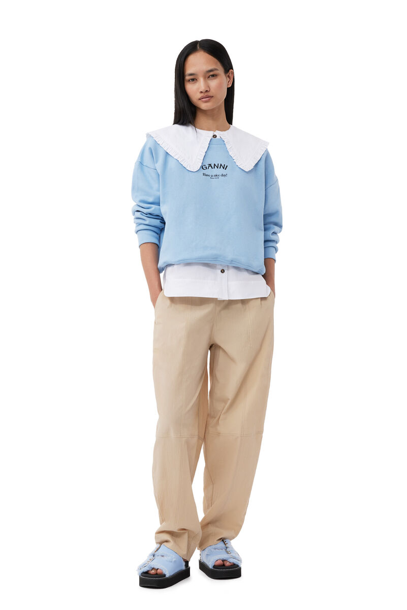 Sweat-shirt Blue Isoli Oversized, Cotton, in colour Placid Blue - 2 - GANNI