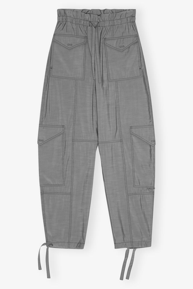Byxor med Hög Midja och Fickor, Frost Gray