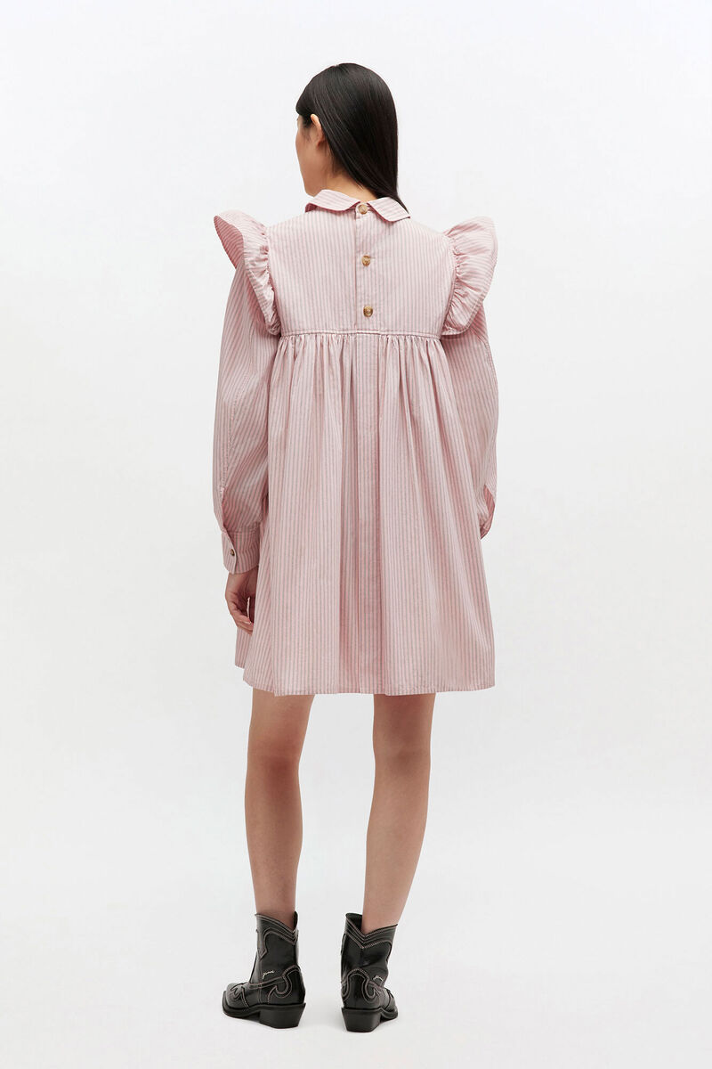 Rosa skjortekjole i minilengde, in colour Chalk Pink - 2 - GANNI