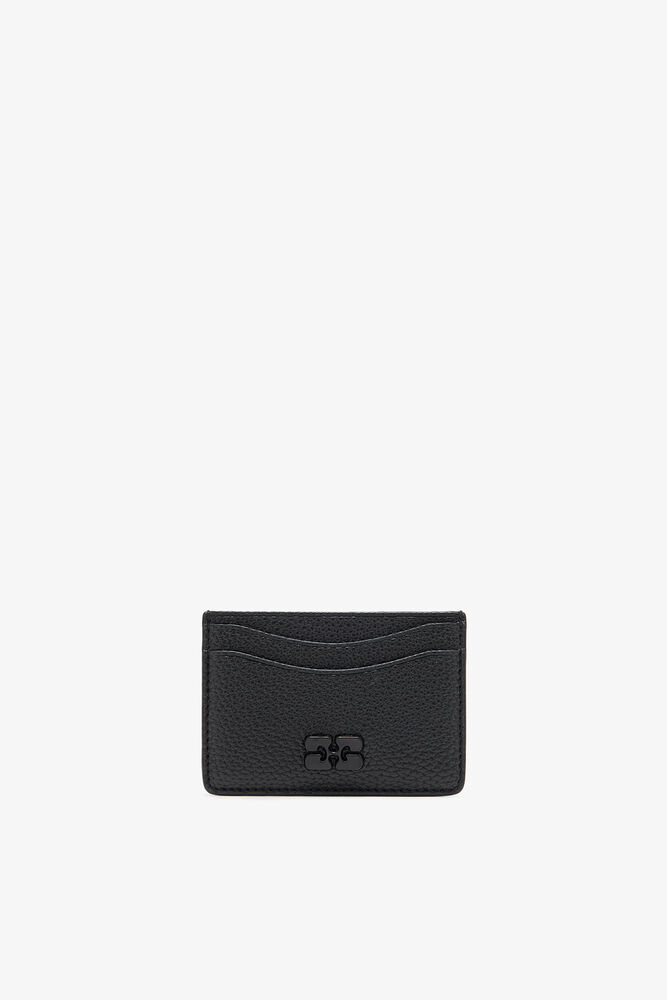 Svart GANNI Bou-lommebok med kornet tekstur, Black
