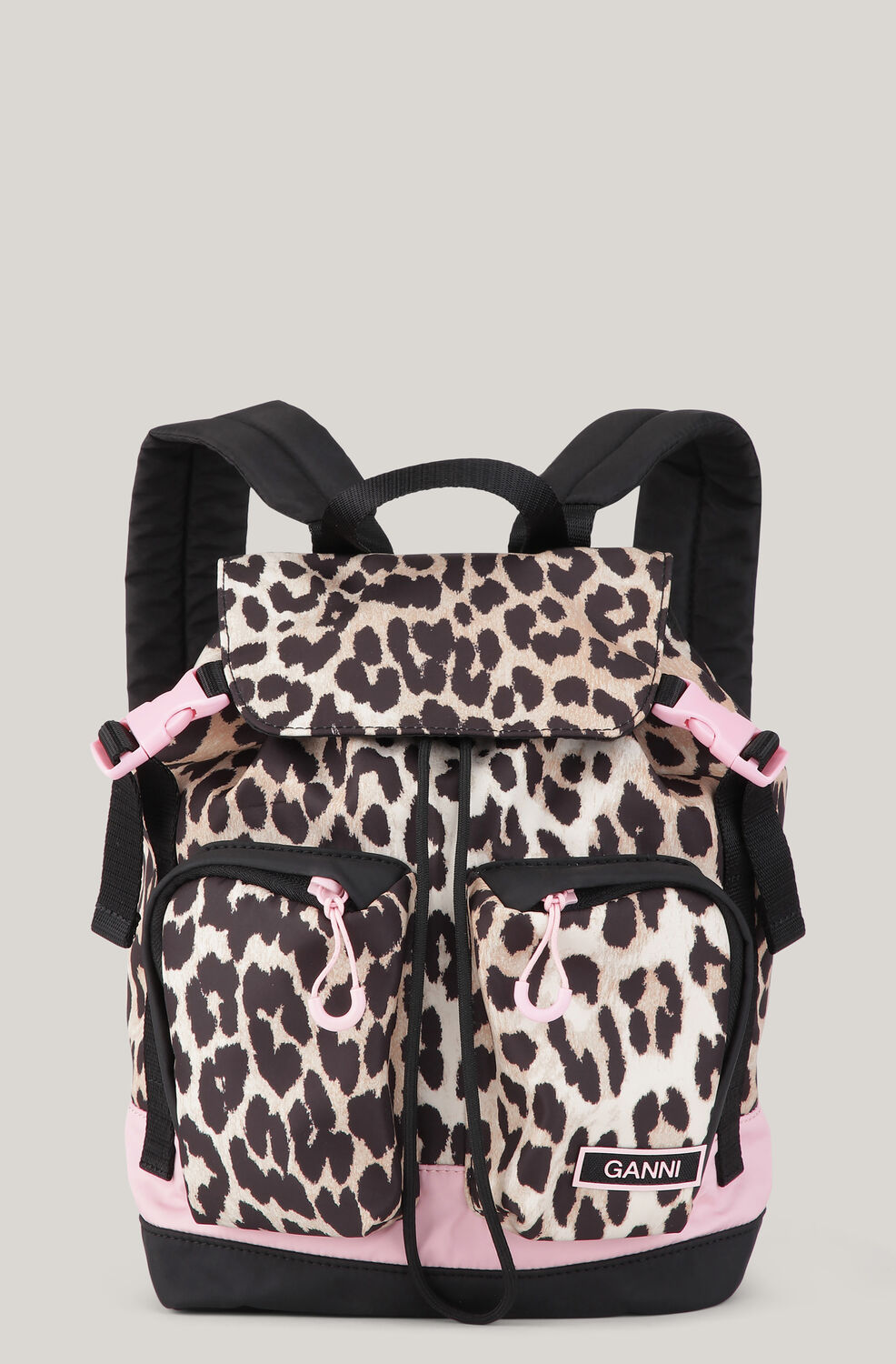 가니 백팩 미니 GANNI Recycled Mini Backpack,Leopard