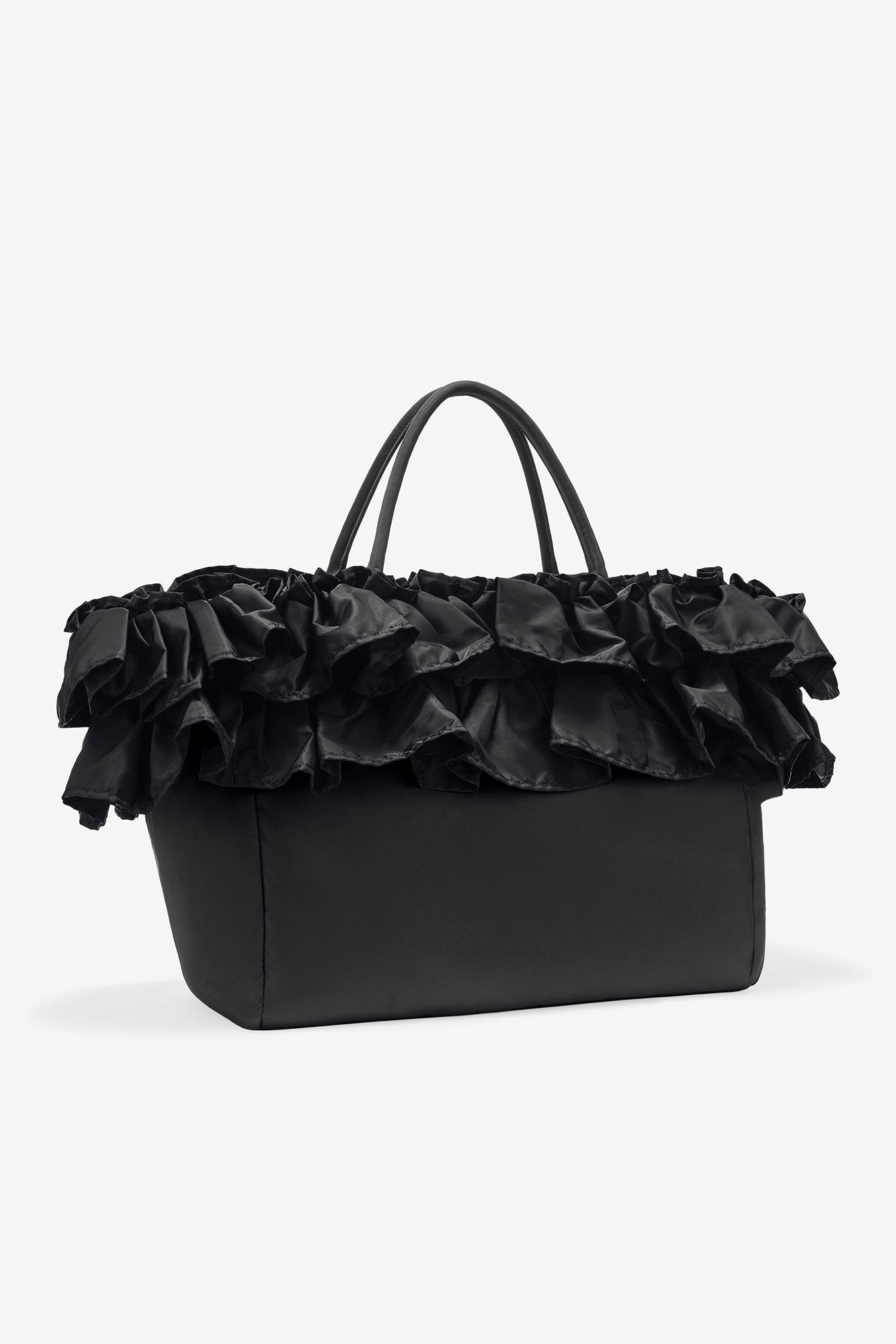 Black XXL Ruffle Tote, in colour Black - 2 - GANNI