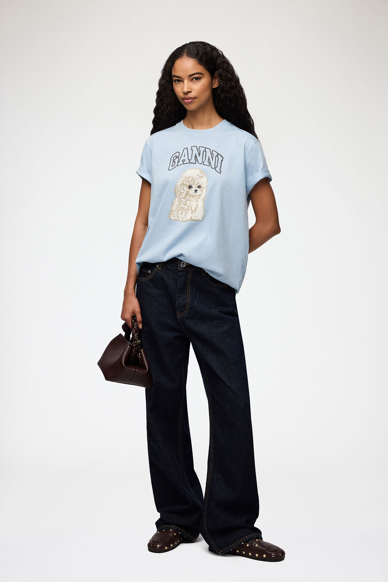 Soft Chambray プードル Tシャツ | GANNI (Global)