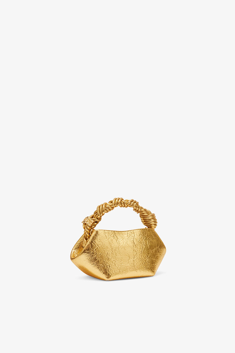Mini sac Bou m&eacute;tallis&eacute;, Polyurethane, in colour Gold - 2 - GANNI