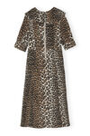 Denim Midi Dress, Cotton, in colour Leopard - 2 - GANNI