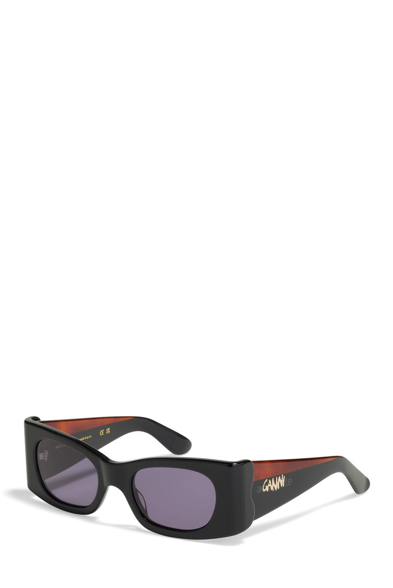 GANNI x Ace & Tate Black Kayla Sunglasses, Acetate, in colour Black - 3 - GANNI