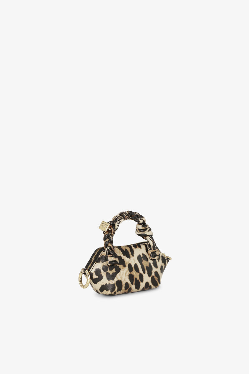 Leopard Nano Bou Bag, Recycled Leather, in colour Leopard - 2 - GANNI