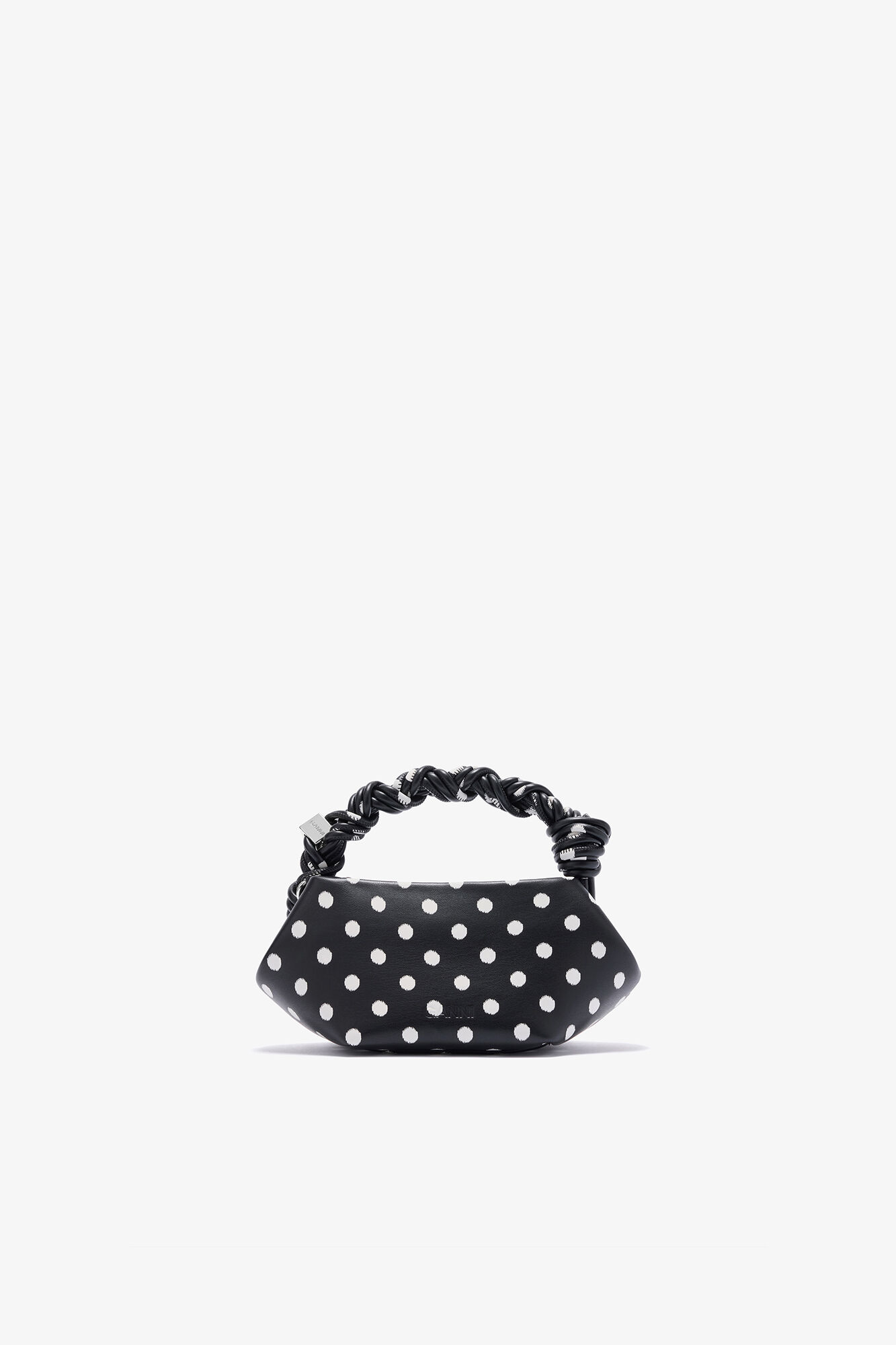 Polka-Dot Mini Bou Bag, Recycled Leather, in colour Black - 2 - GANNI