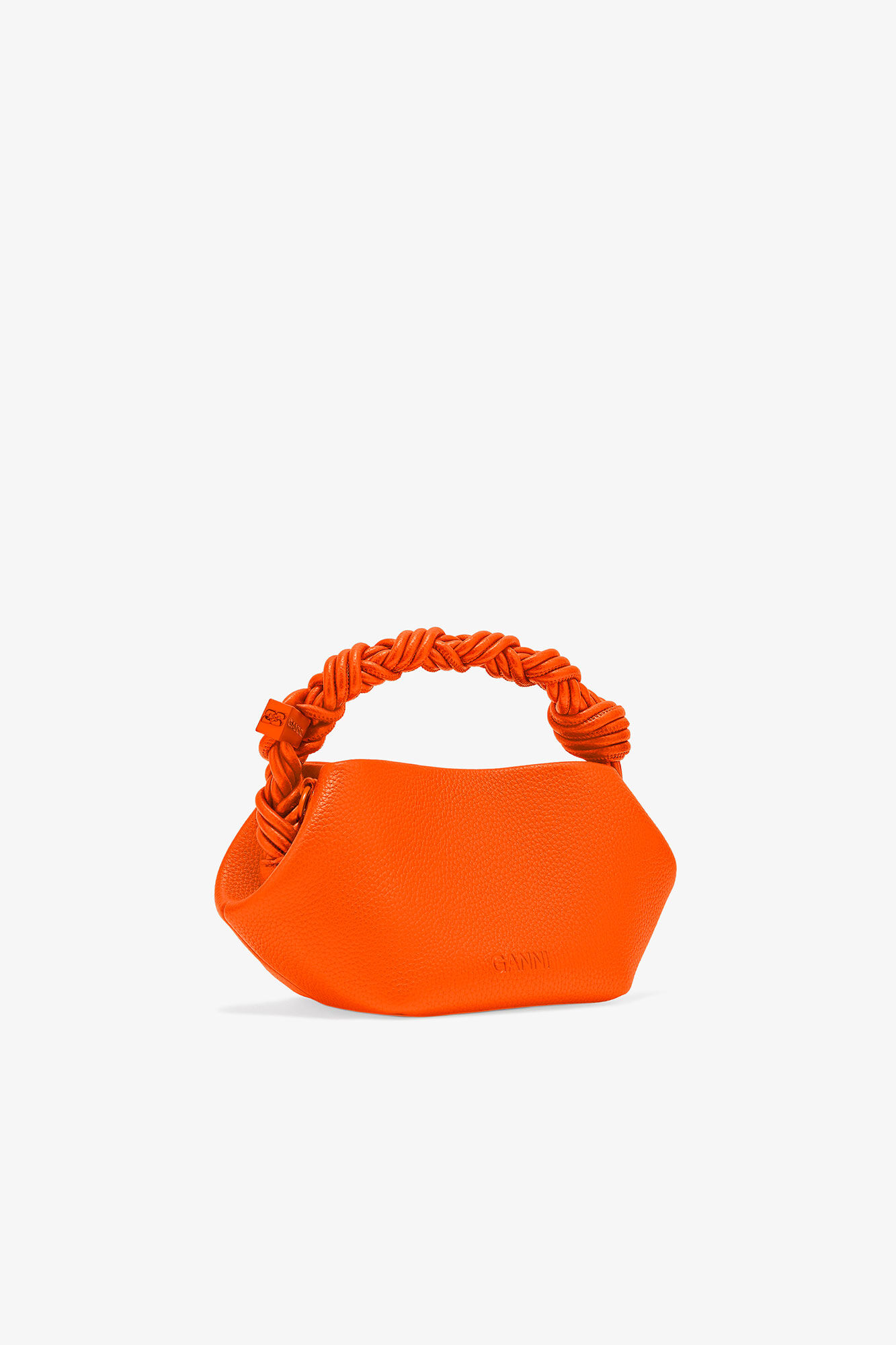 Orange Grained Mini GANNI Bou Bag, Polyurethane, in colour Russet Orange - 2 - GANNI