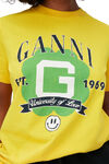 Sporty University Of Love T-shirt, Cotton, in colour Lemon - 4 - GANNI
