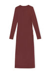 Ruched Midi Dress, Elastane, in colour Merlot - 2 - GANNI