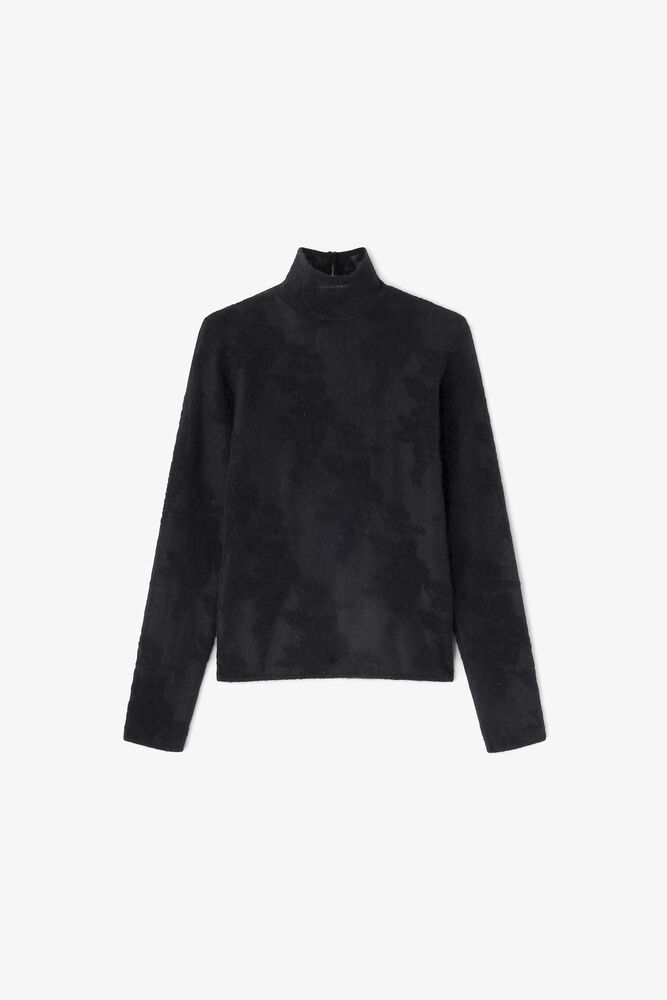 Sheer Turtleneck, Black