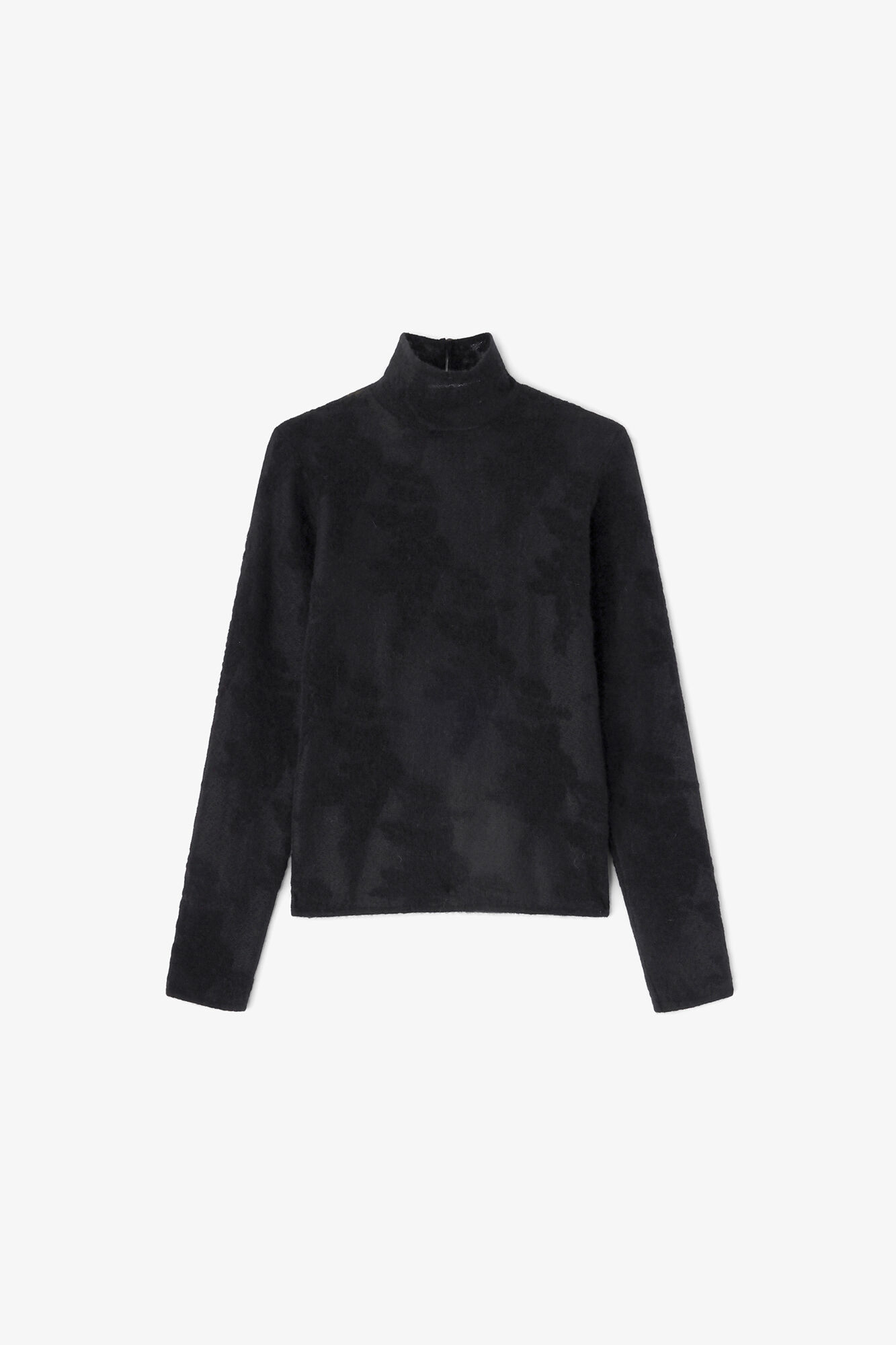 Sheer Turtleneck, Alpaca, in colour Black - 1 - GANNI