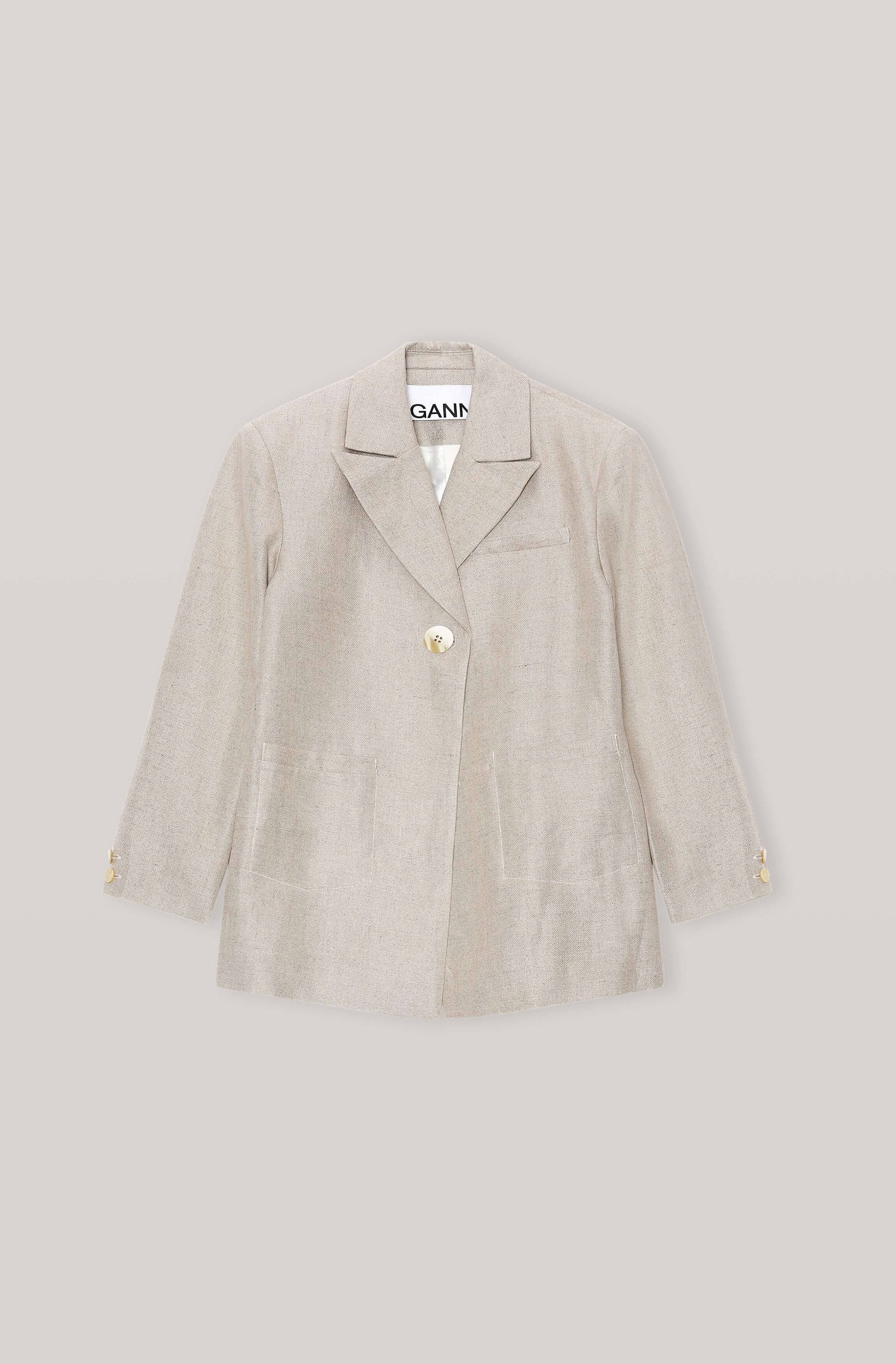 Ganni linen blazer clearance