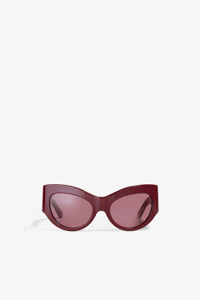 GANNI x Ace & Tate Trixie Sunglasses, Acetate, in colour Burgundy - 2 - GANNI