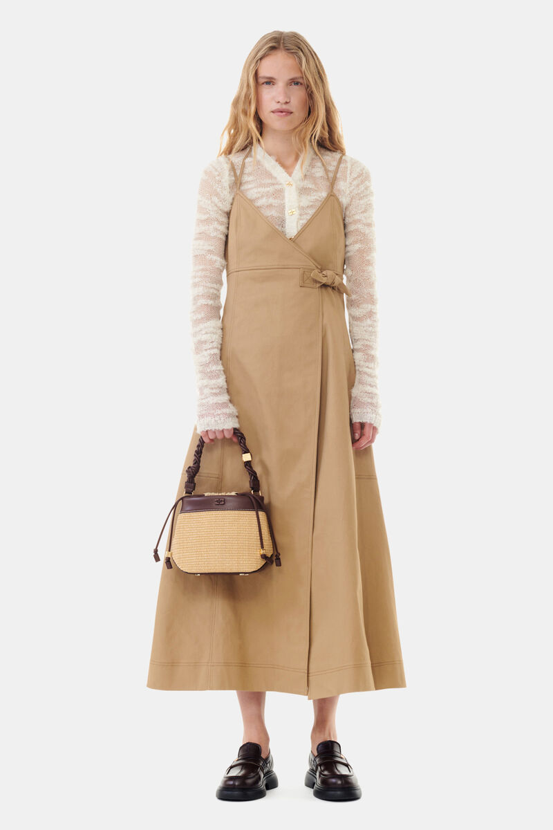 Brown GANNI Bou Bucket Bag Raffia | GANNI CA