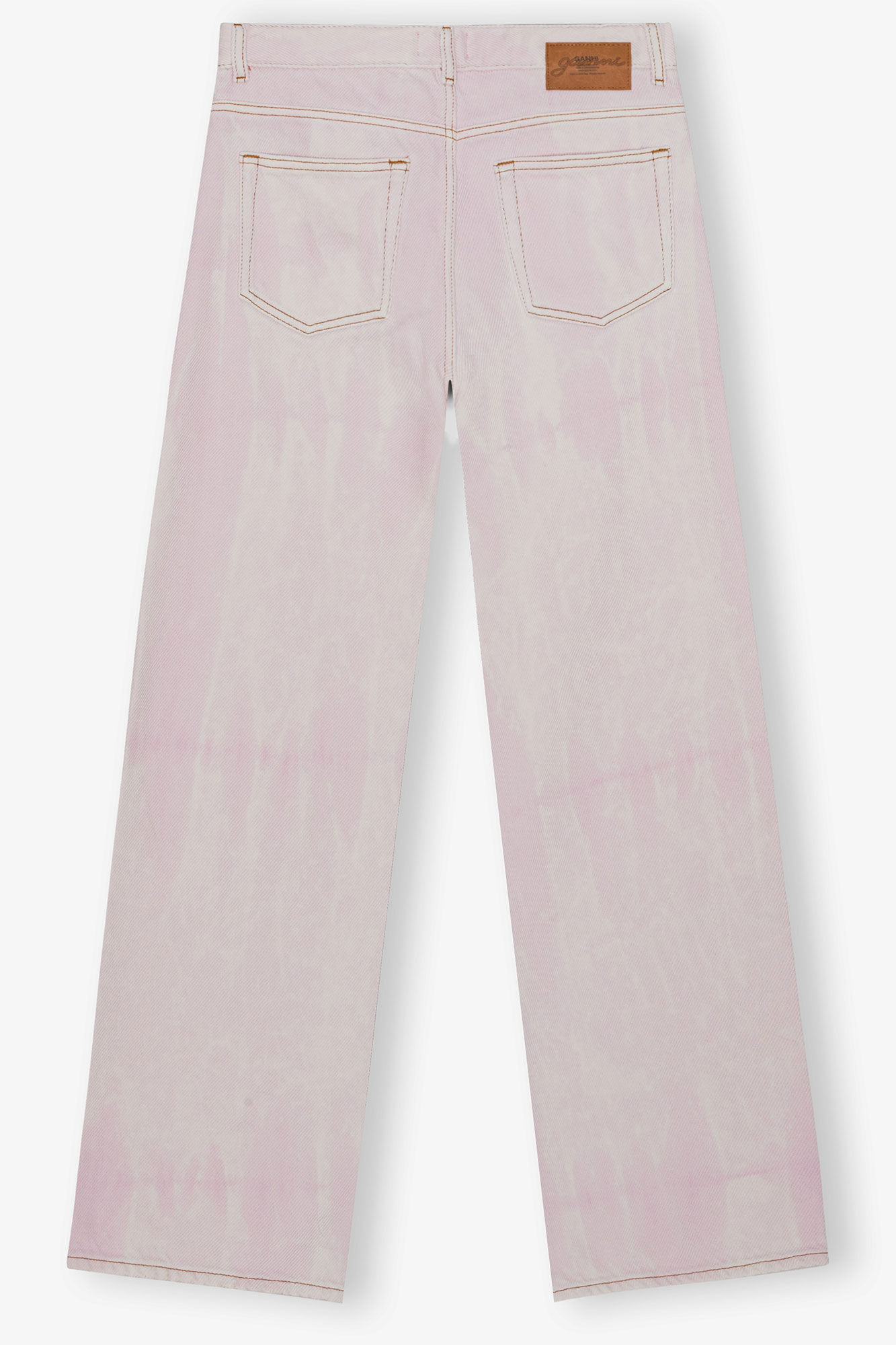 Pink Washed Izey Jeans, Cotton, in colour Chalk Pink - 2 - GANNI
