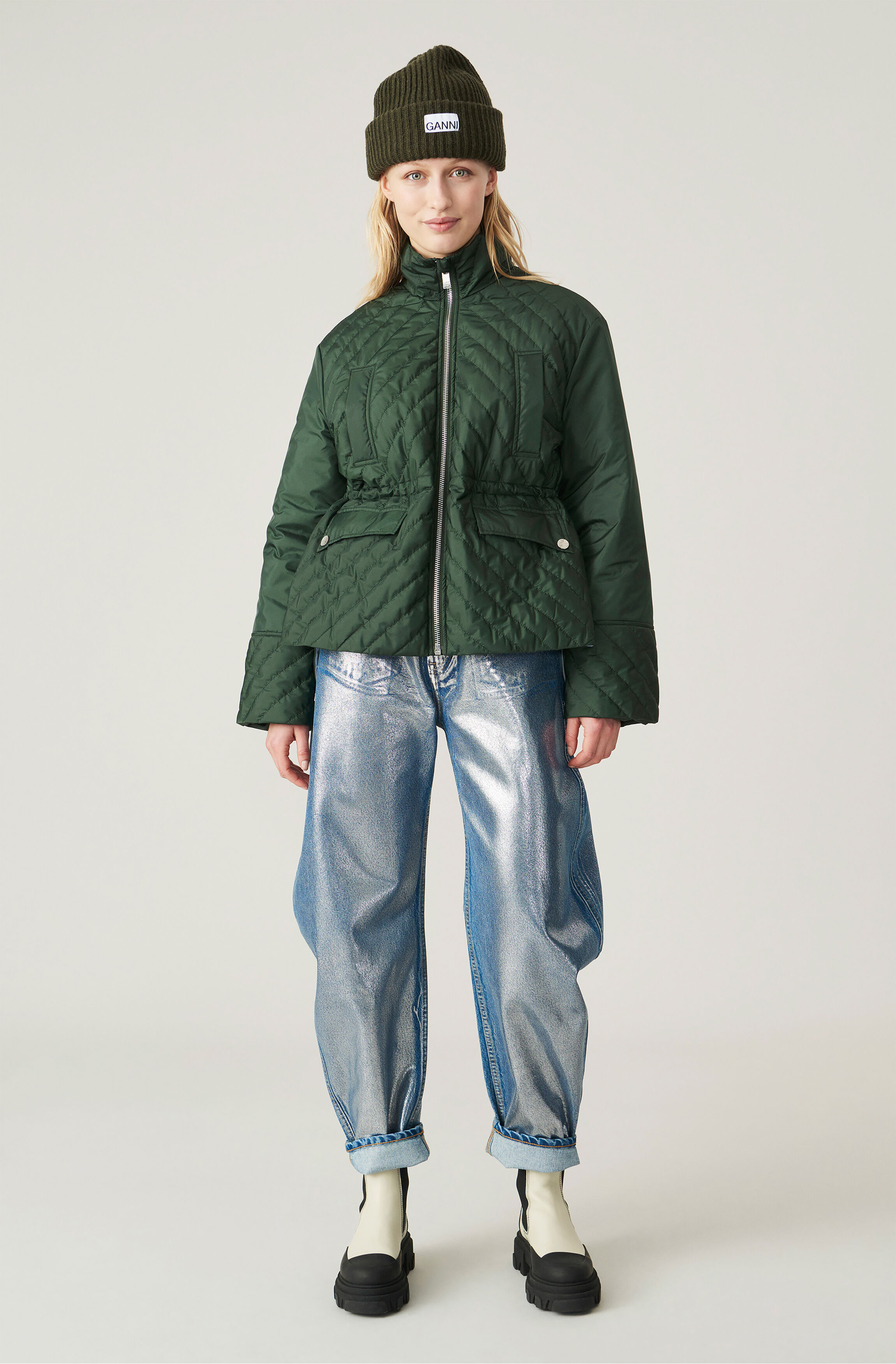 green polyester jacket