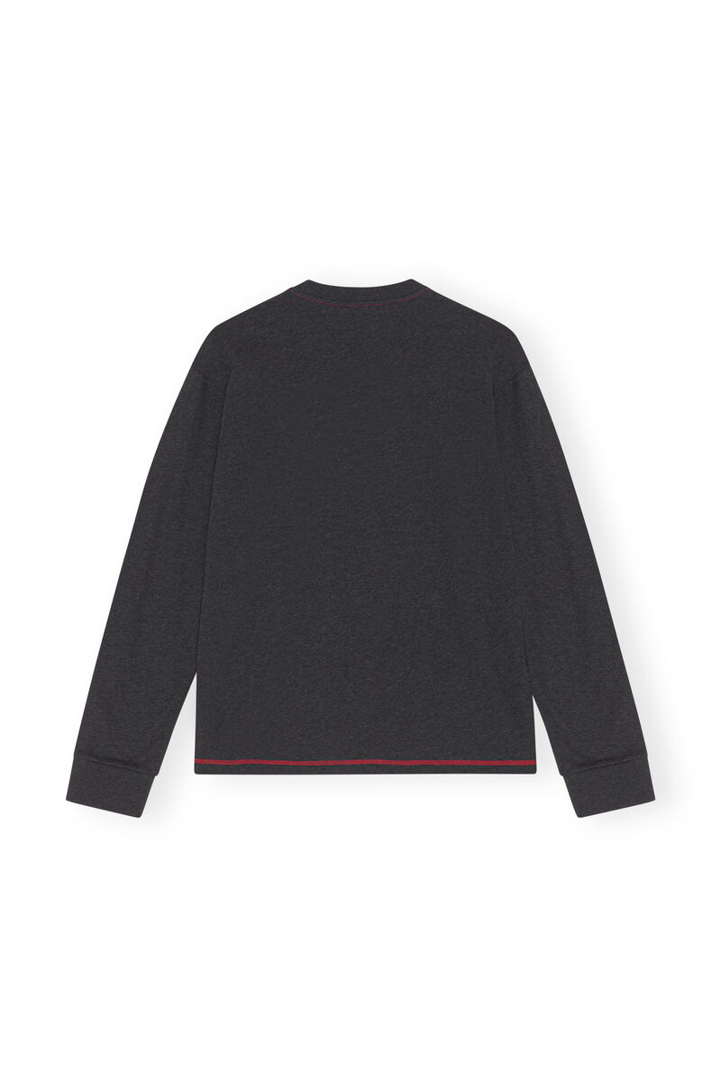 Long Sleeve T-shirt, Cotton, in colour Phantom - 2 - GANNI