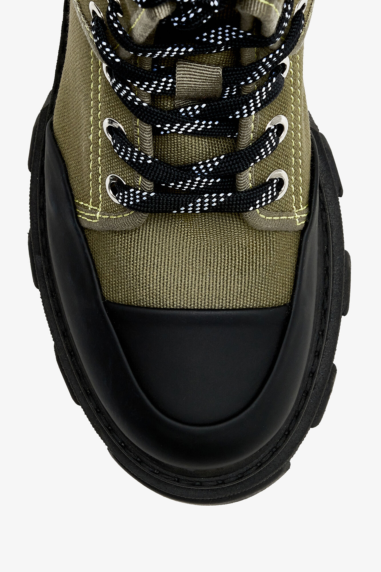 Trail Boots in Green Canvas, Cotton, in colour Military Olive - 3 - GANNI
