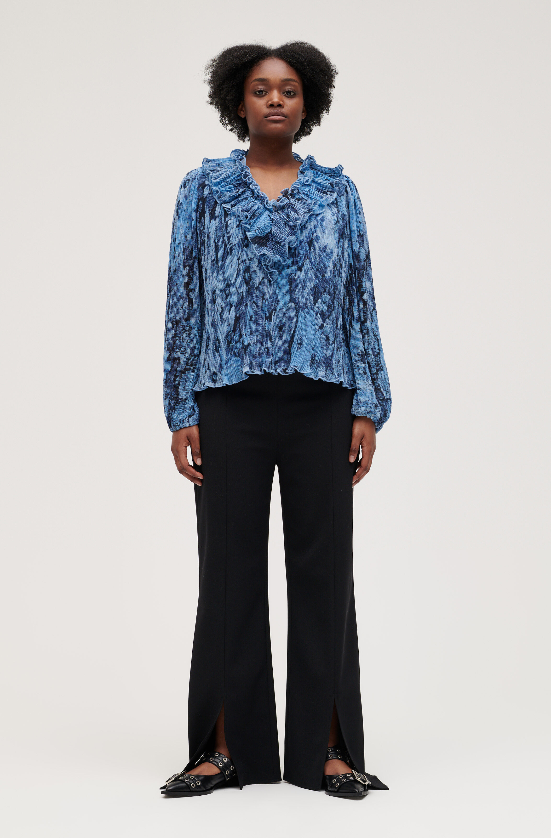 Ganni ruffle blouse clearance