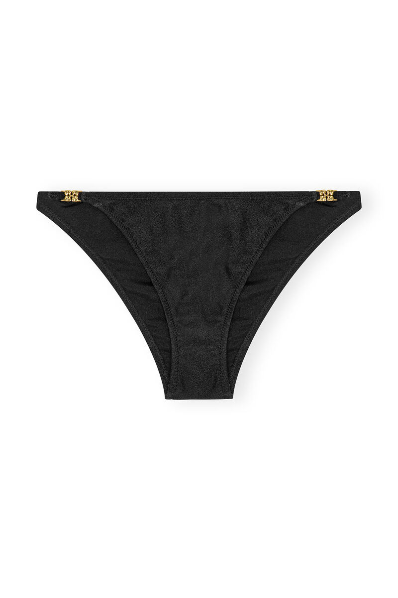 Black Emblem Bikinitrusser, Nylon, in colour Black - 1 - GANNI