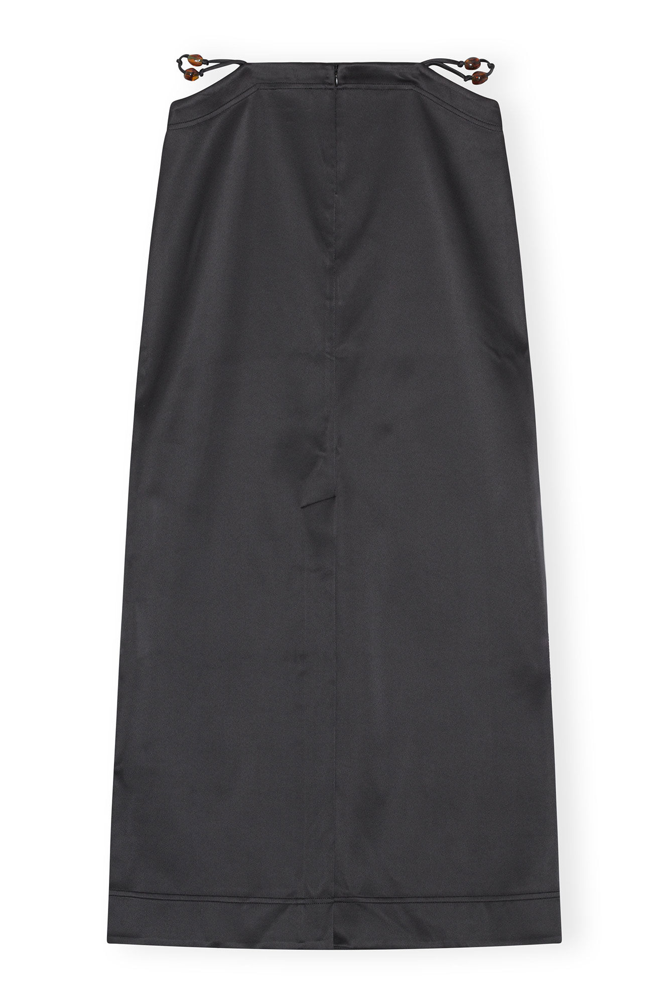 Double Satin Maxi Skirt, Elastane, in colour Black - 2 - GANNI