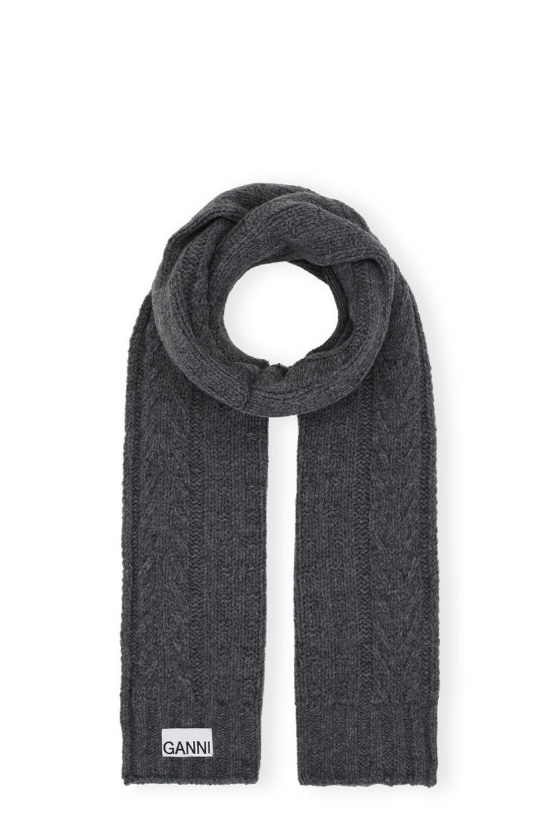 Grey Cable Scarf GANNI