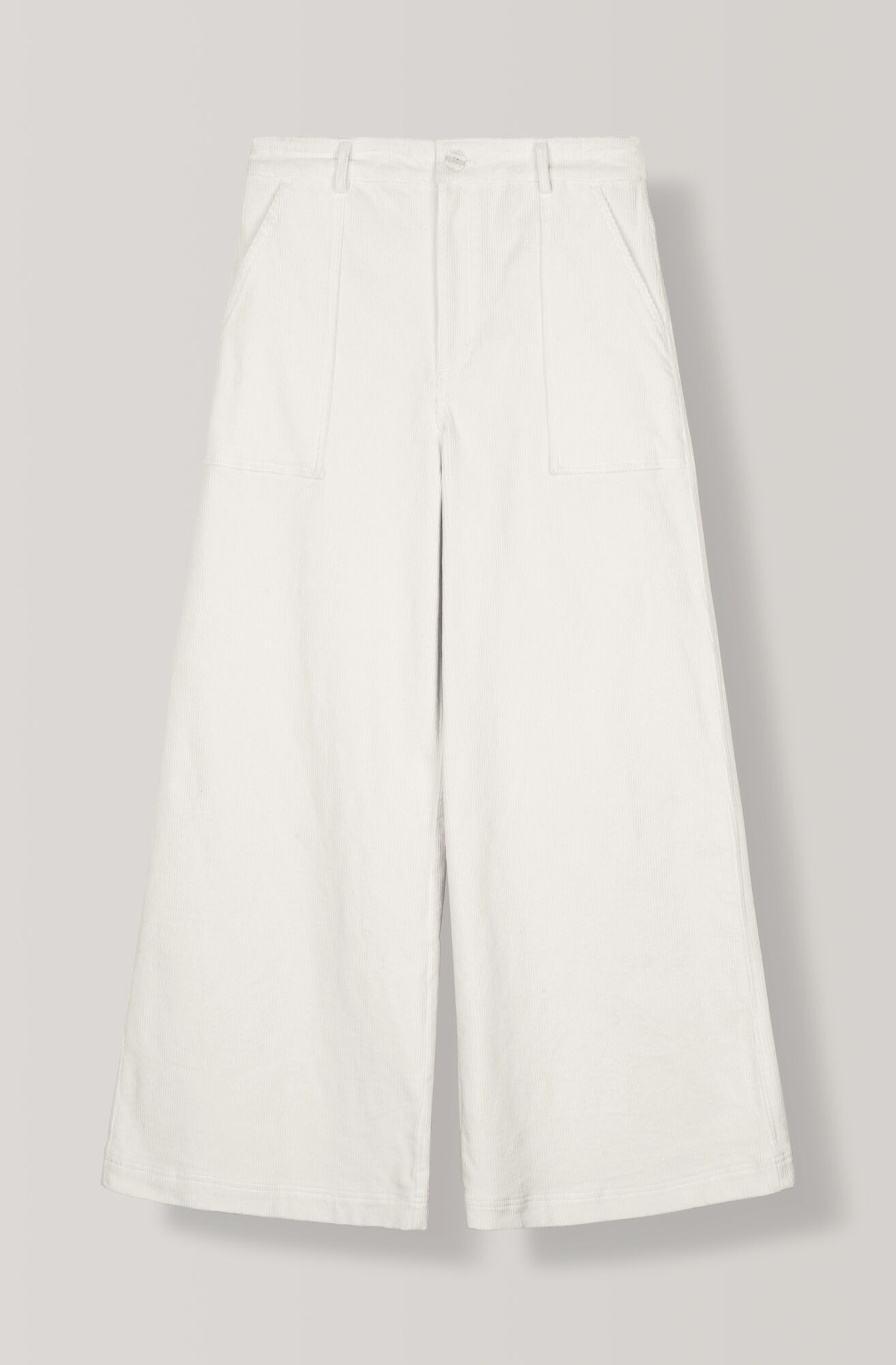 Stretch Corduroy Wide Pants, Egret Stretch Corduroy Wide Pants, Egret, hi-res