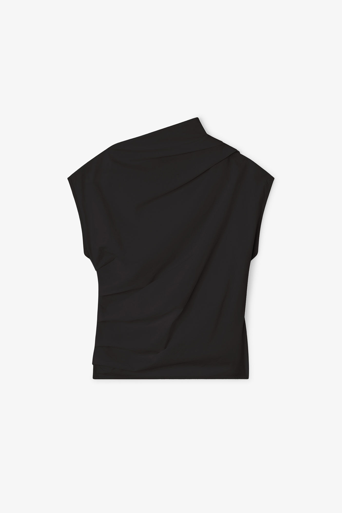 Svart kjole med rysjer, Elastane, in colour Black - 1 - GANNI