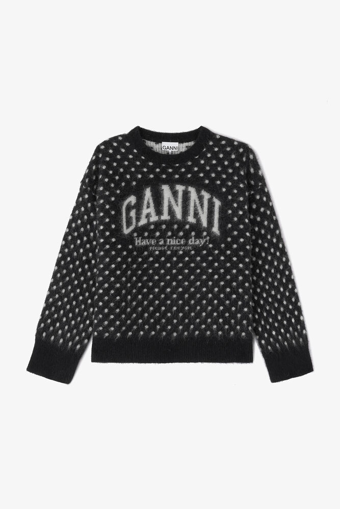 Sweater med polkaprint, Black